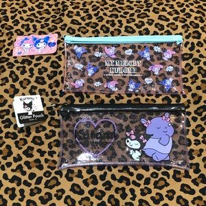 Sanrio Kuromi & My Melody Glitter Pouch Bundle